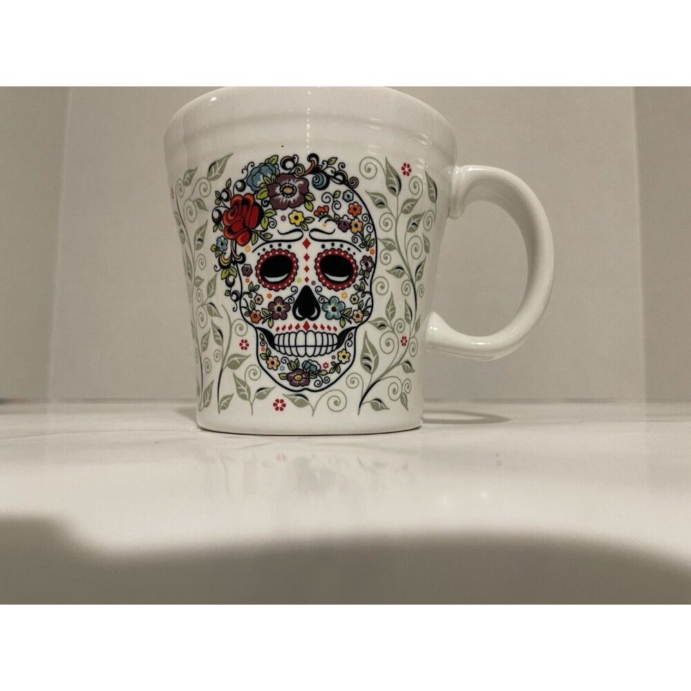 Fiesta Tapered Mug Sugar Skull and Vine 15 Ounces‎ Good Heavyweight Coffee Cup